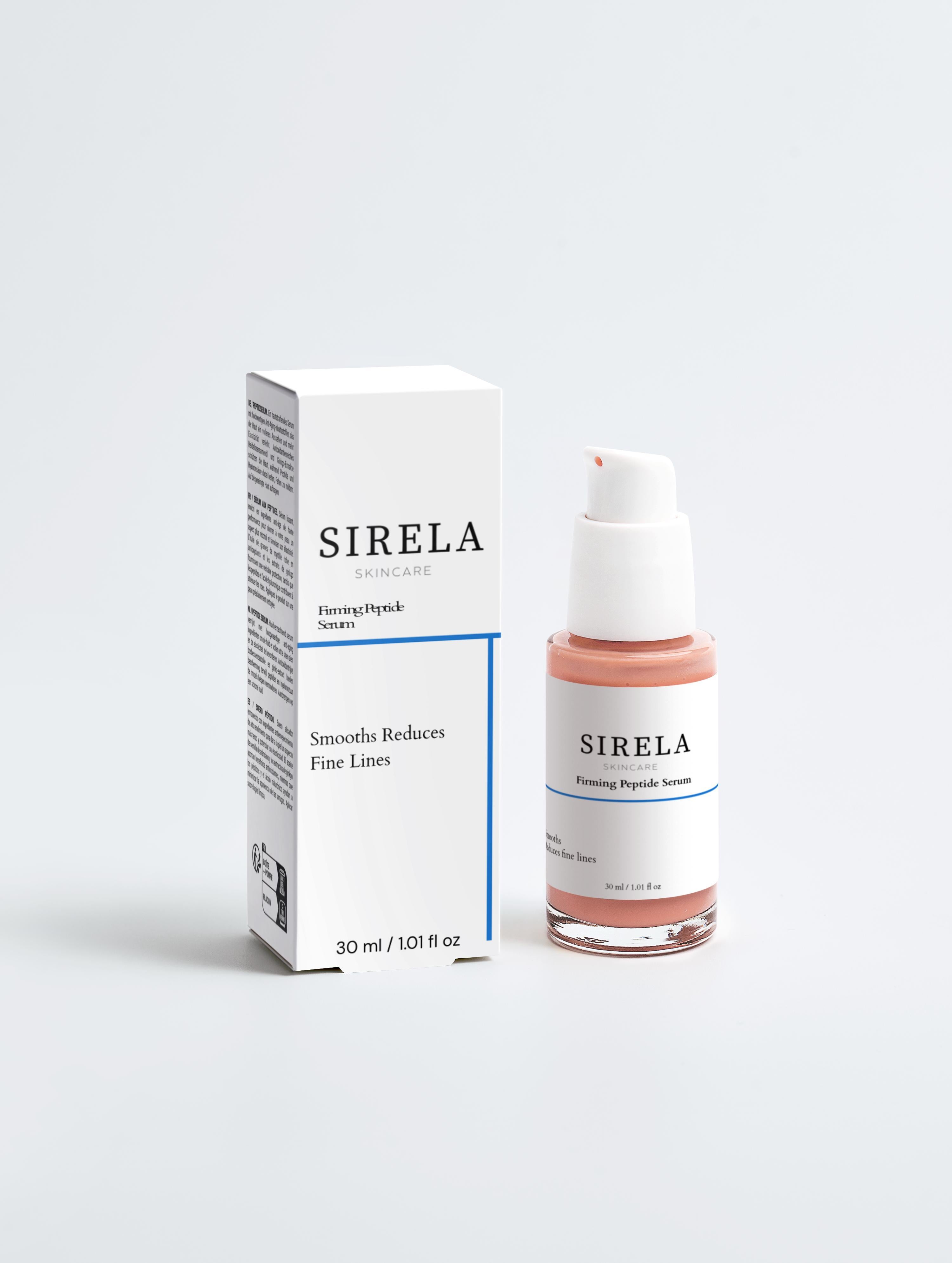 Sirela Skincare firming peptide serum with box
