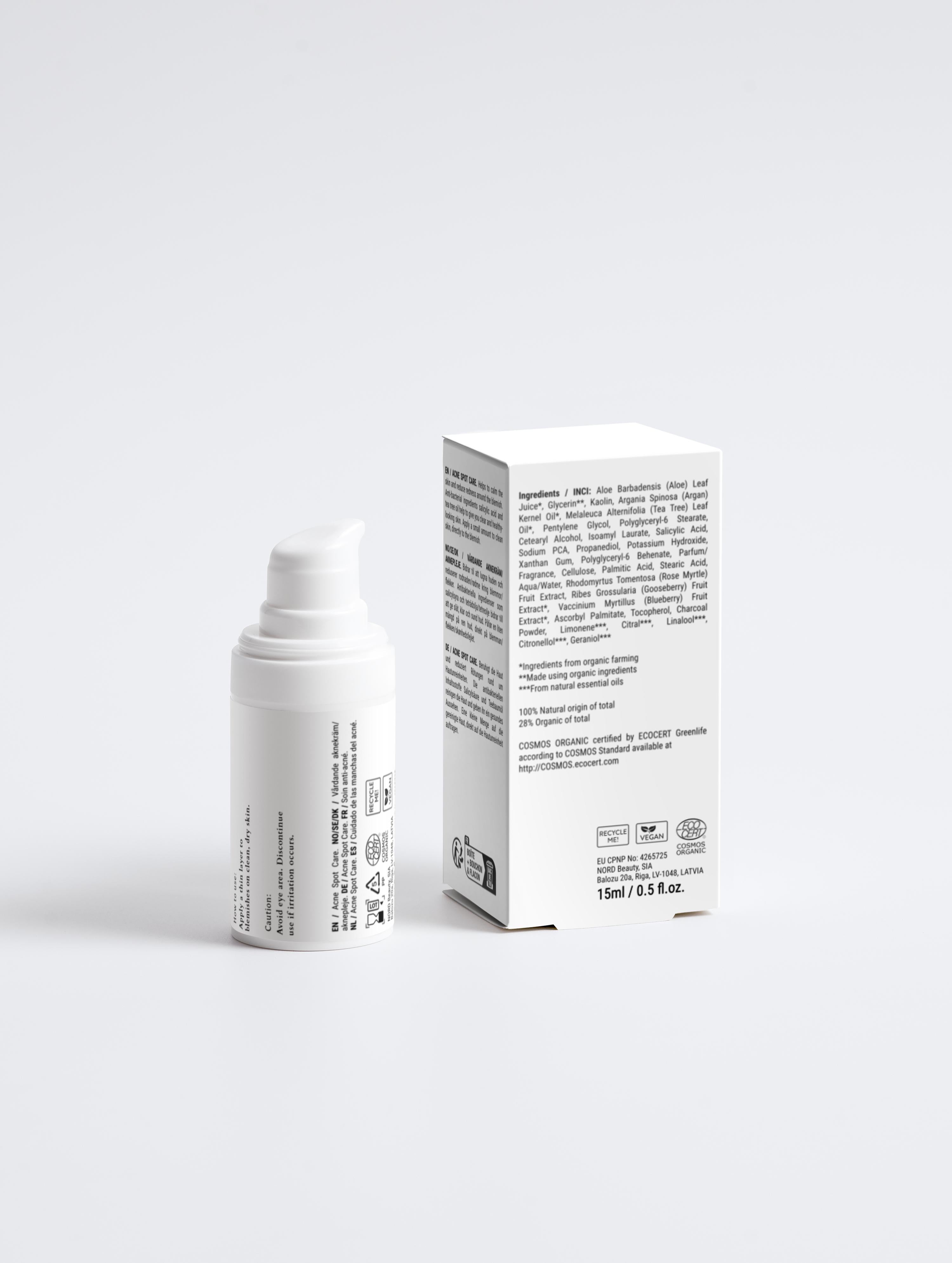 Sirela Acne Spot Care – targeted blemish treatment serum bottle on white background