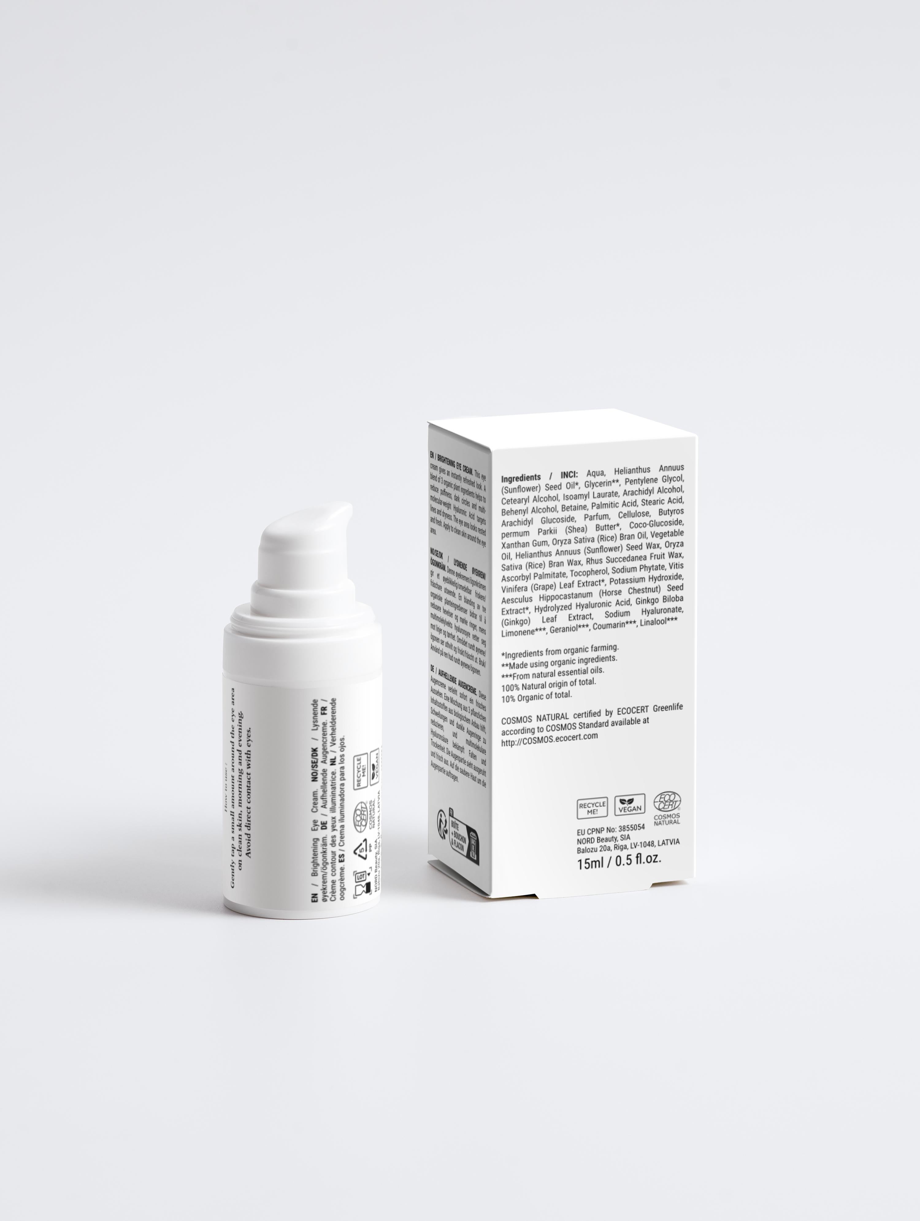 Sirela Brightening Eye Cream – brightening hydrating eye cream tube on white background