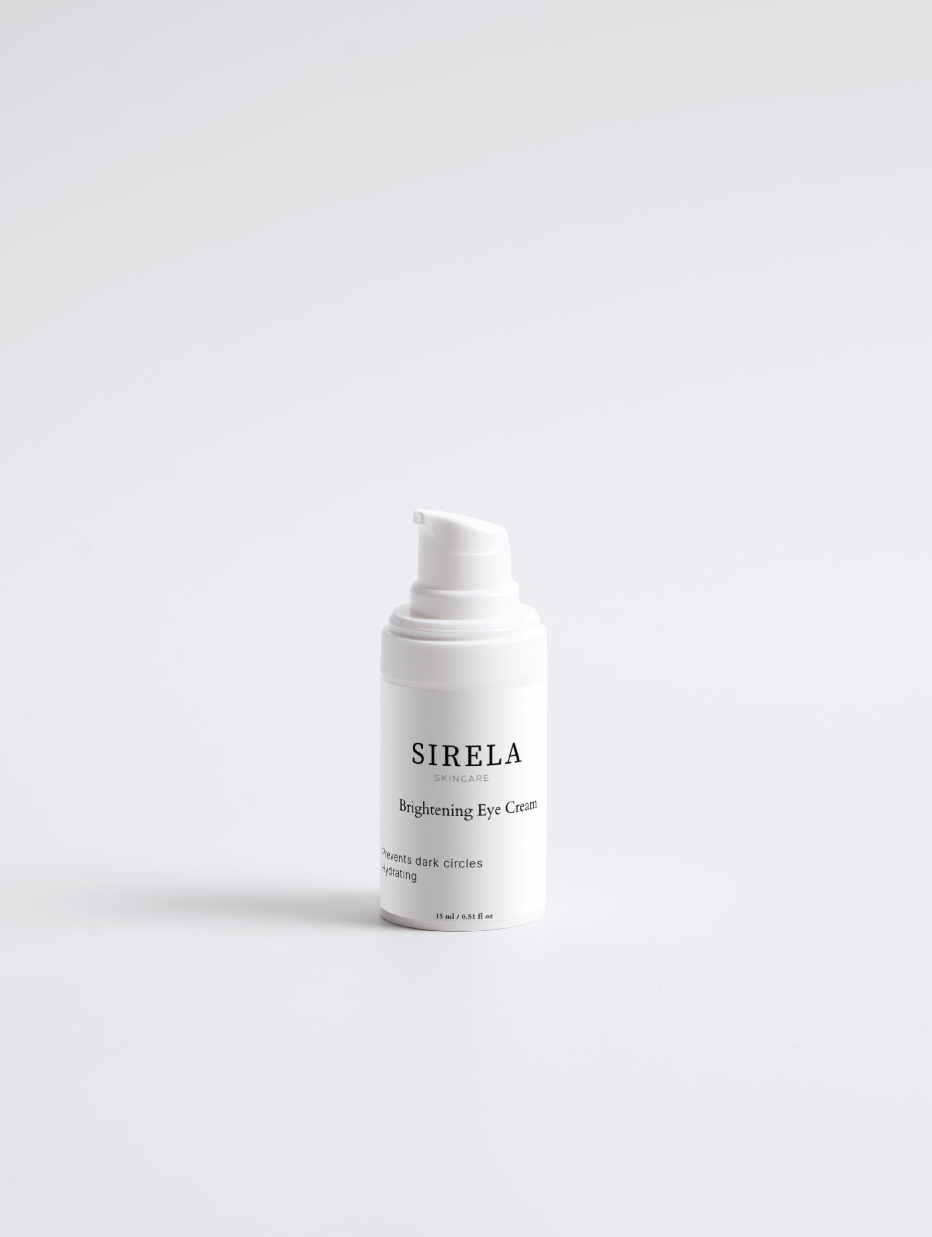 Sirela Brightening Eye Cream – brightening hydrating eye cream tube on white background