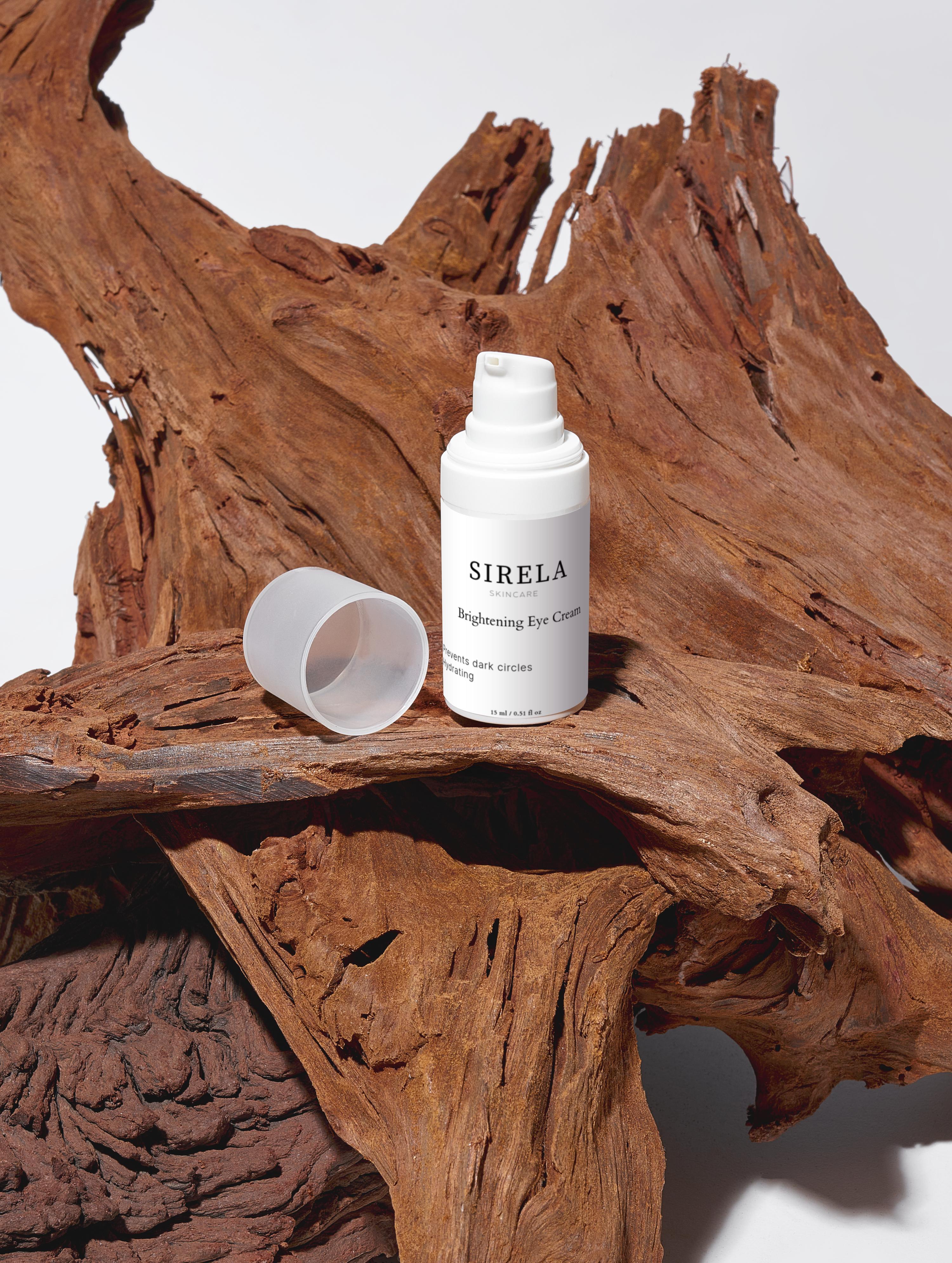 SIRELA skincare product on a wooden surface