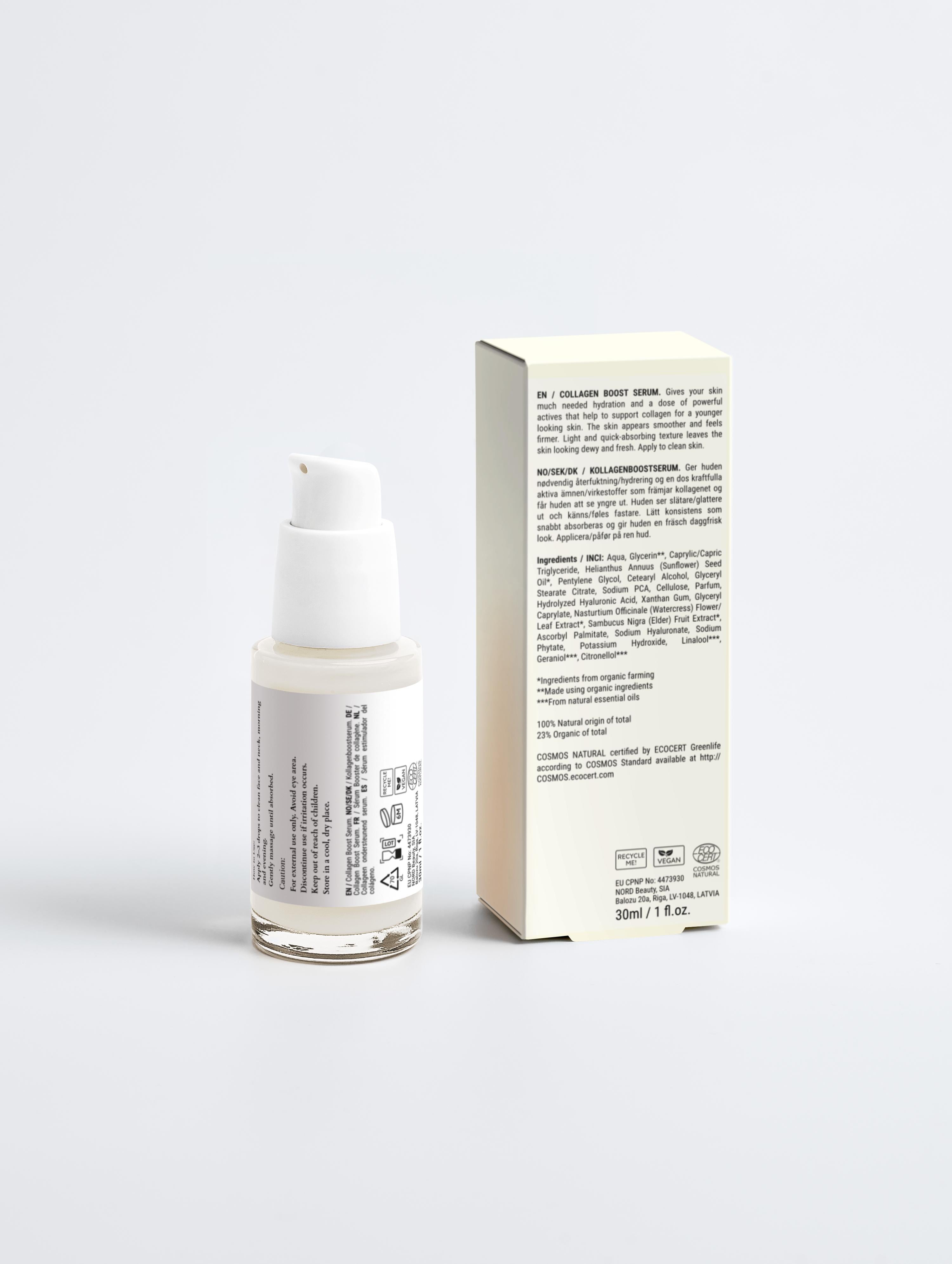 Sirela Collagen Boost Serum – firming collagen-boosting serum bottle on white background