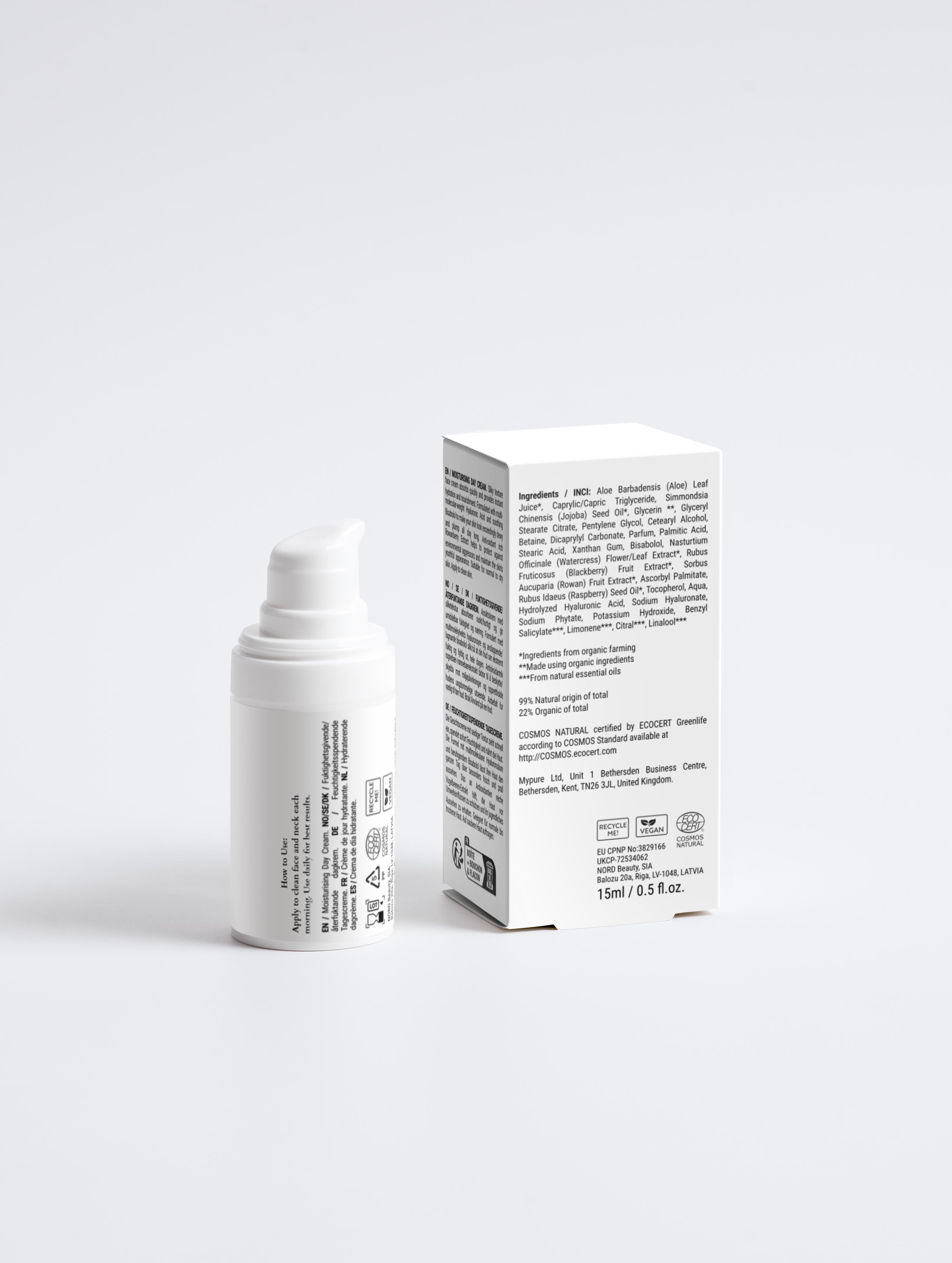 Sirela Moist Day Cream – moisturizing daily face cream bottle on white background