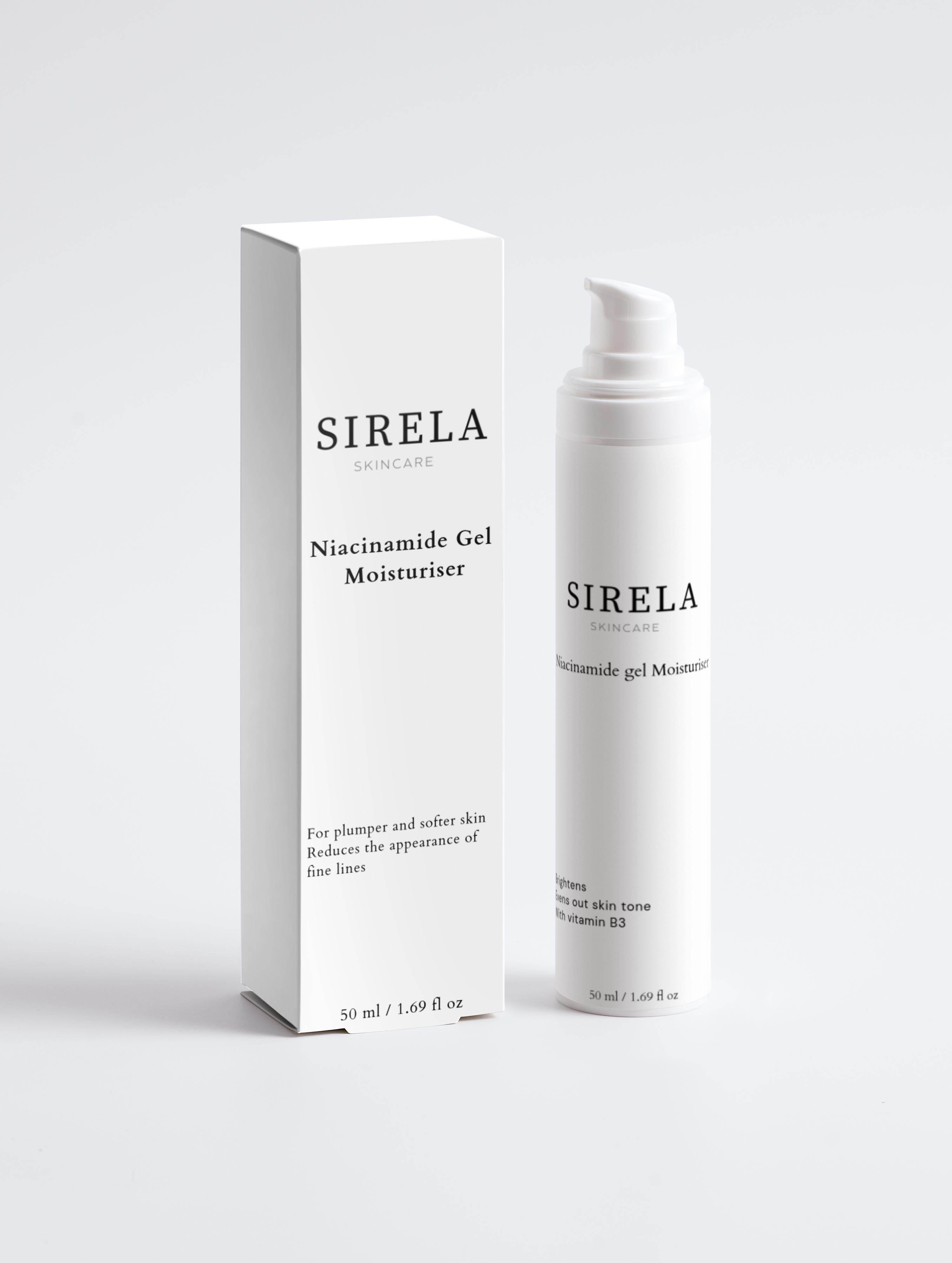 SIRELA Niacinamide Gel Moisturizer packaging on a white background