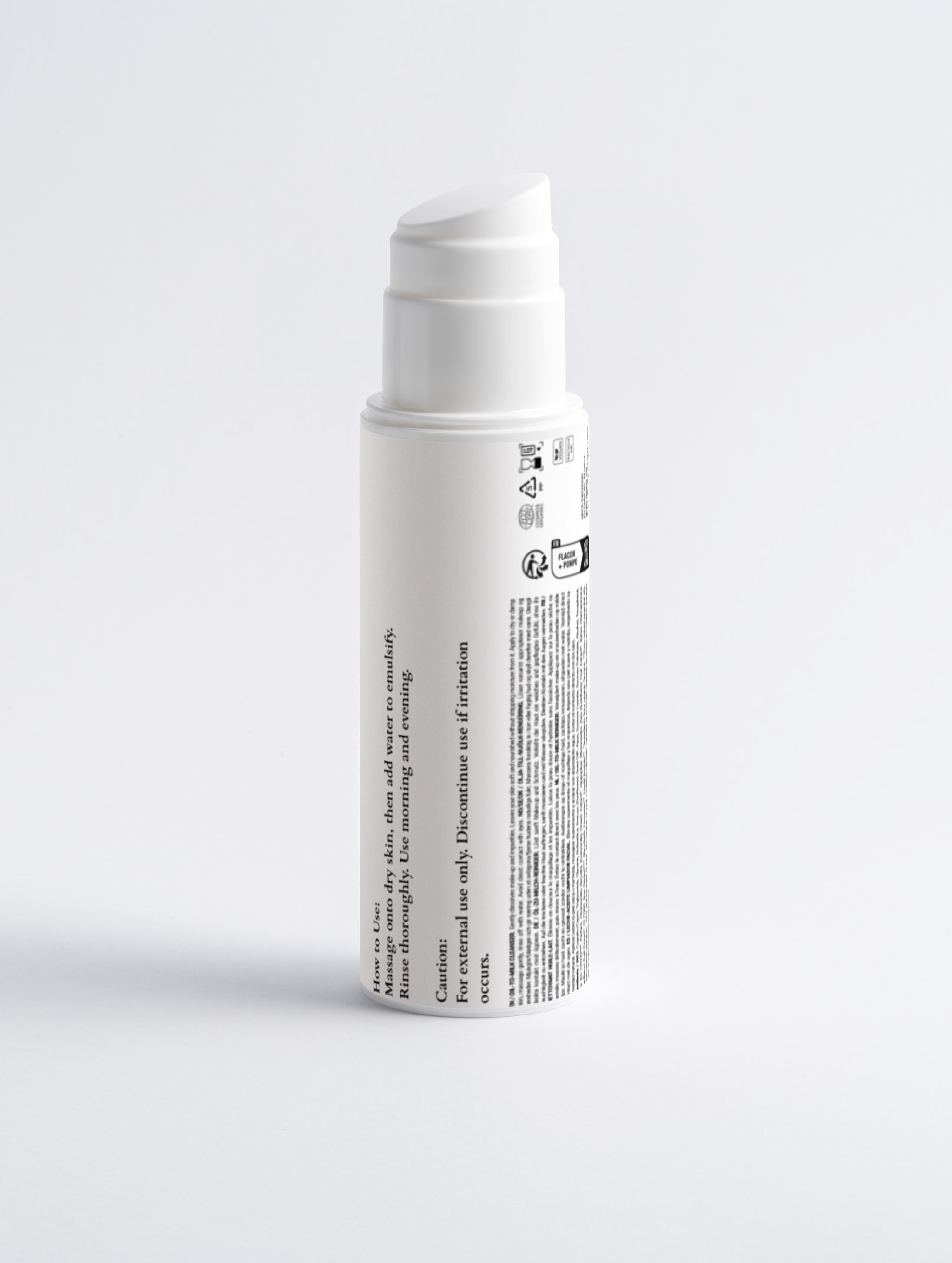 Sirela Sensitive Oil-to-Milk Cleanser – gentle oil-to-milk face cleanser bottle on white background